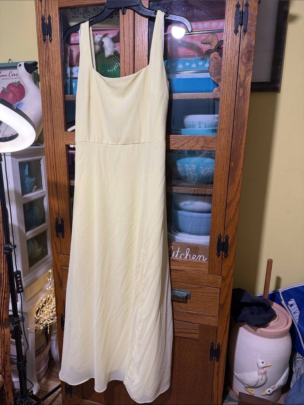 Lulu's Pale Yellow Sleeveless Maxi Dress
